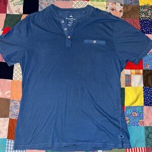 Tommy Bahama Blue Striped Henley Shirt